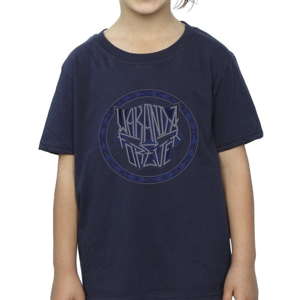 Marvel Girls Wakanda Forever Tribal Icon Cotton T-Shirt