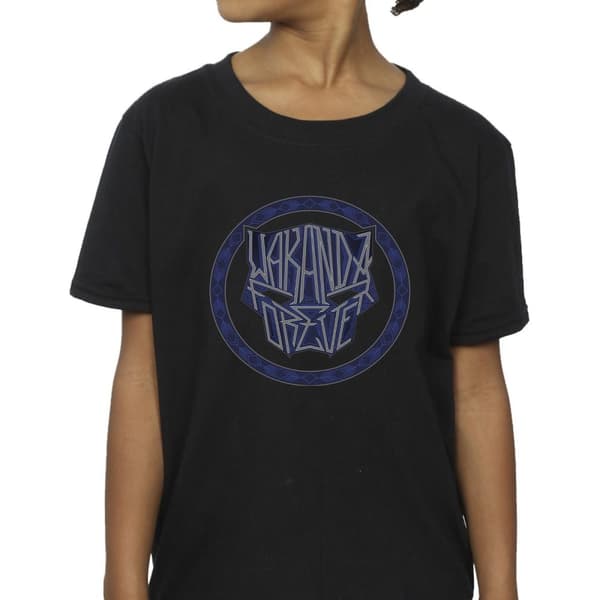 Marvel Girls Wakanda Forever Tribal Icon Cotton T-Shirt
