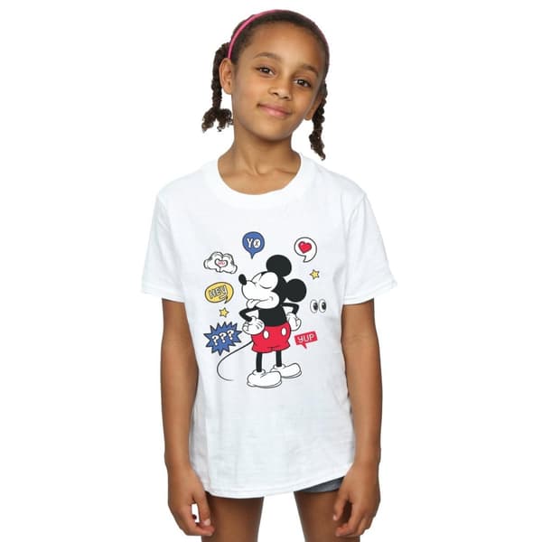 Disney T-shirt i bomull med Musse Piggs utstickande tunga för flickor