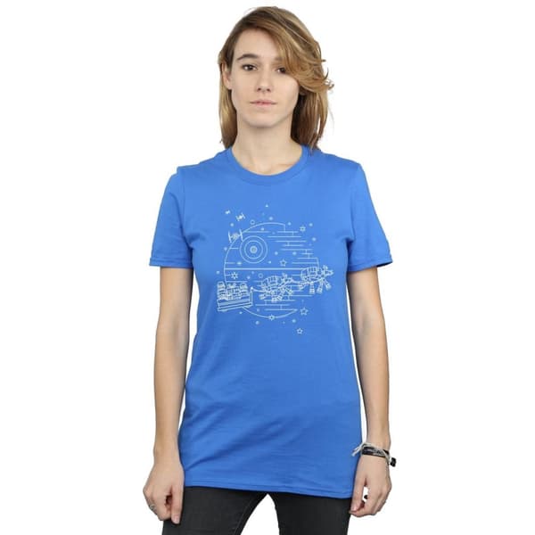 Star Wars Womens/Ladies Death Star Sleigh Cotton Boyfriend T-Shirt