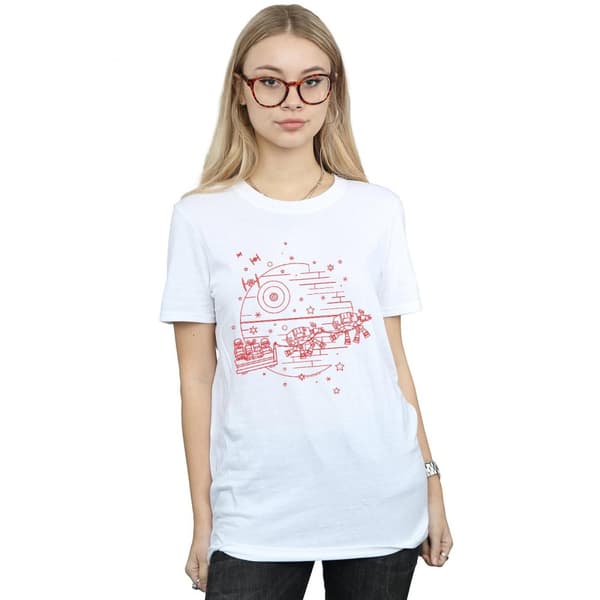 Star Wars Womens/Ladies Death Star Sleigh Cotton Boyfriend T-Shirt