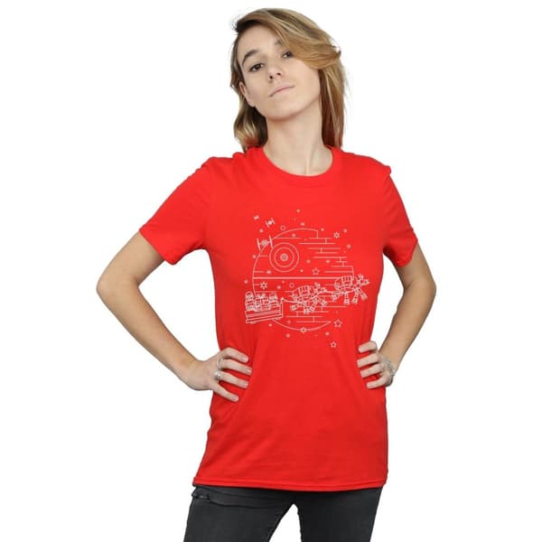 Star Wars Womens/Ladies Death Star Sleigh Cotton Boyfriend T-Shirt