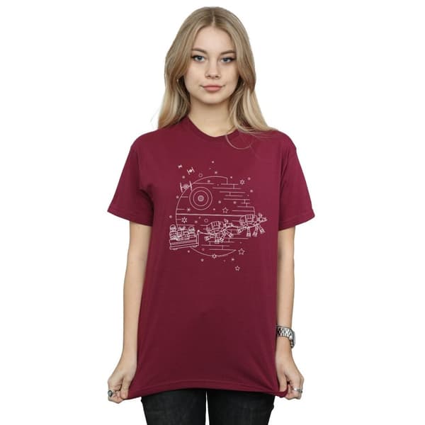 Star Wars Womens/Ladies Death Star Sleigh Cotton Boyfriend T-Shirt