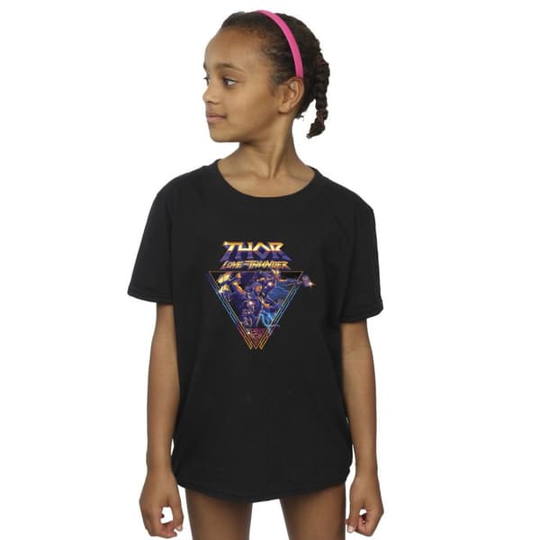 Marvel Girls Thor Love And Thunder Logo Triangle Cotton T-Shirt