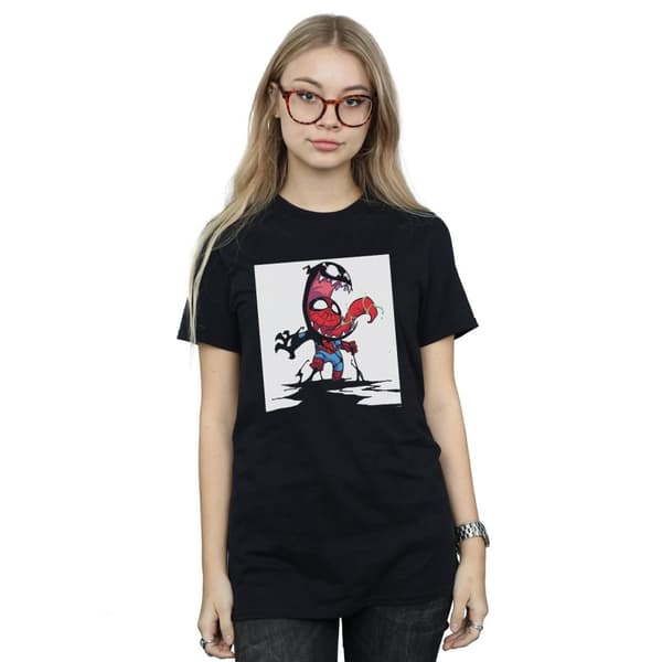 Marvel Womens/Ladies Spider-Man Venom Cartoon Cotton Boyfriend T-Shirt