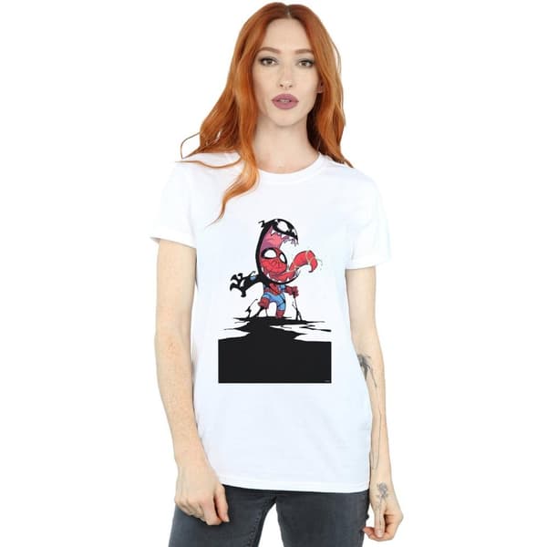 Marvel Womens/Ladies Spider-Man Venom Cartoon Cotton Boyfriend T-Shirt