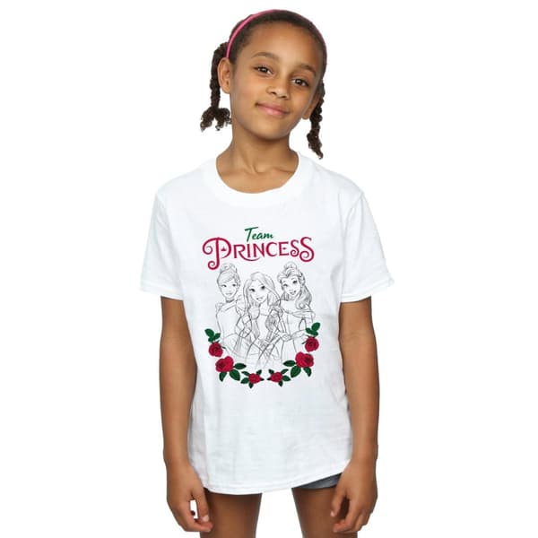 Disney Princess Girls Flower Team Cotton T-Shirt