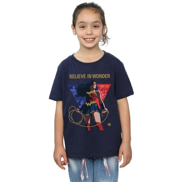 DC Comics Girls Wonder Woman 80-årsjubileum Believe In Wonder Pose T-shirt i bomull