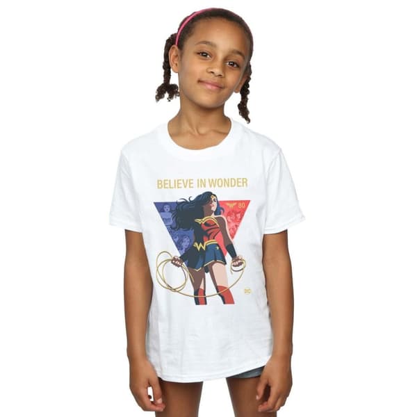 DC Comics Girls Wonder Woman 80-årsjubileum Believe In Wonder Pose T-shirt i bomull