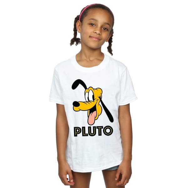 Disney T-shirt i bomull med Pluto-ansikte för flickor