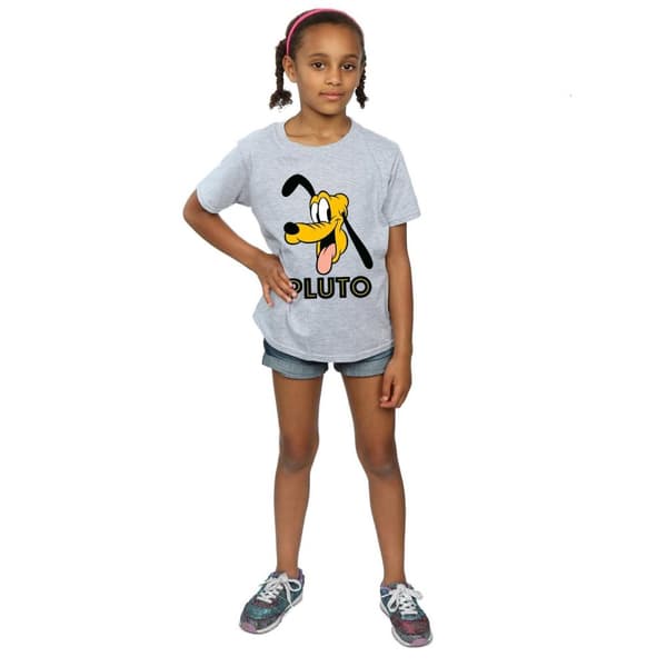 Disney T-shirt i bomull med Pluto-ansikte för flickor