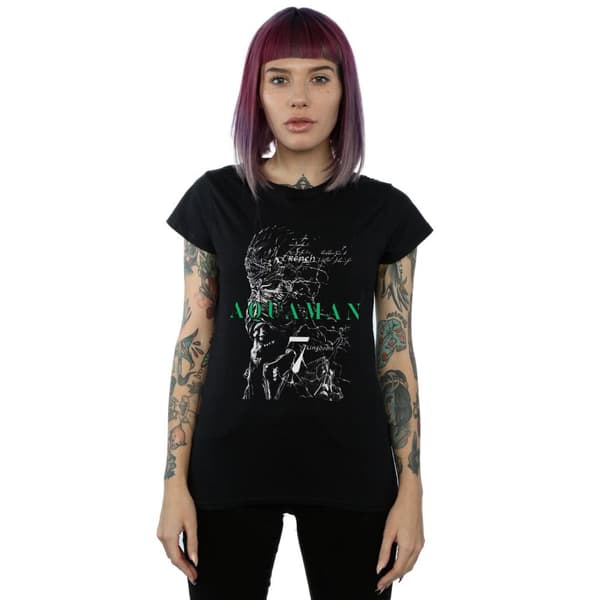 DC Comics Womens/Ladies Aquaman The Trench Sketch Cotton T-Shirt