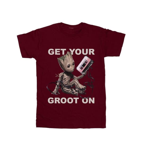 Marvel Womens/Ladies Guardians Of The Galaxy Get Your Groot On Cotton Boyfriend T-Shirt