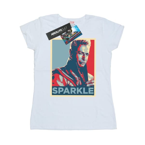 Marvel Womens/Ladies Thor Ragnarok Grandmaster Sparkle Cotton T-Shirt White M