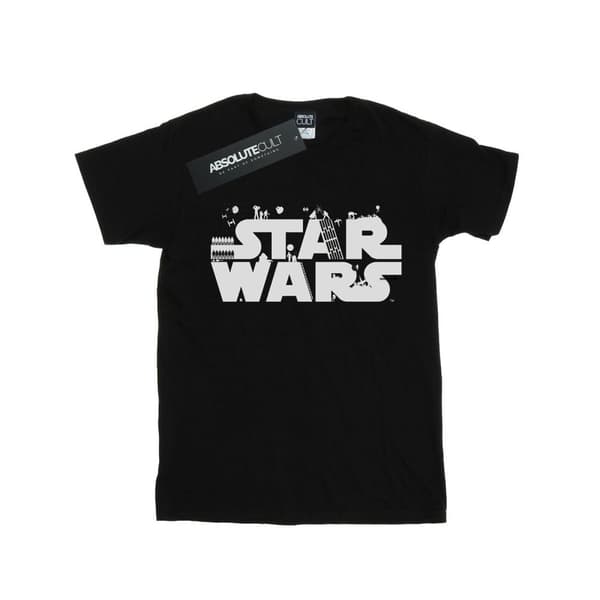 Star Wars Womens/Ladies Minimalist Logo Cotton Boyfriend T-Shirt Black XXL