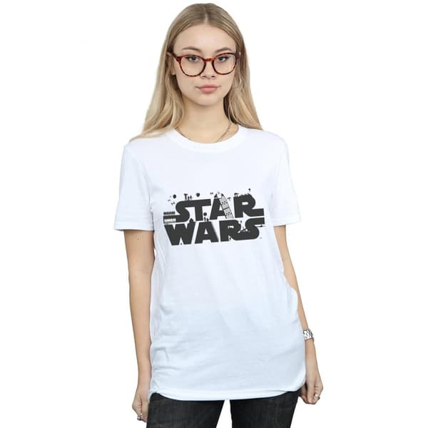 Star Wars Womens/Ladies Minimalist Logo Cotton Boyfriend T-Shirt