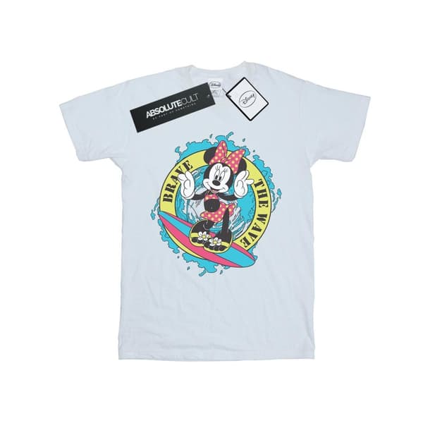 Disney Girls Minnie Mouse Brave The Wave Cotton T-Shirt White 9-11 Years