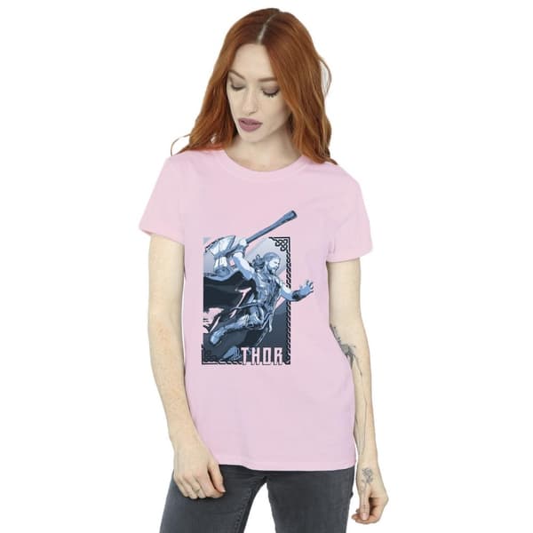 Marvel Dam/Tjej Thor Love And Thunder Attack Boyfriend T-shirt i bomull