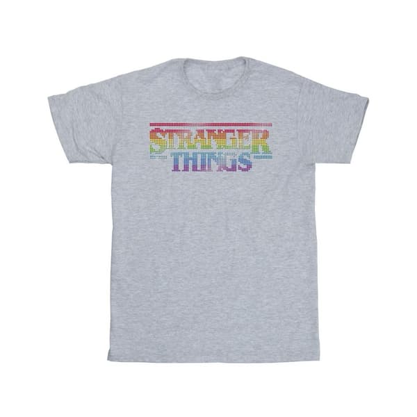 Netflix Mens Stranger Things Rainbow Dot Logo T-Shirt