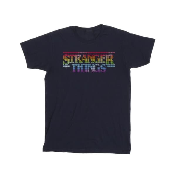 Netflix Mens Stranger Things Rainbow Dot Logo T-Shirt
