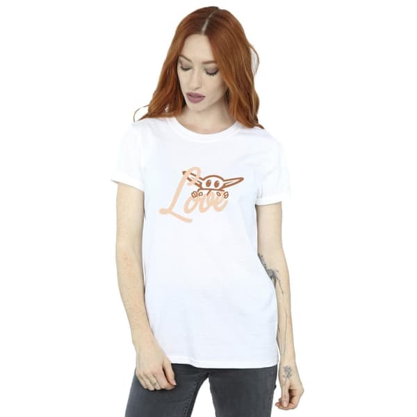 Star Wars Dam/Tjej - Grogu Love Boyfriend T-shirt i bomull