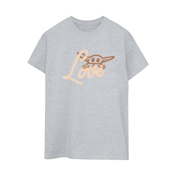 Star Wars Dam/Tjej - Grogu Love Boyfriend T-shirt i bomull