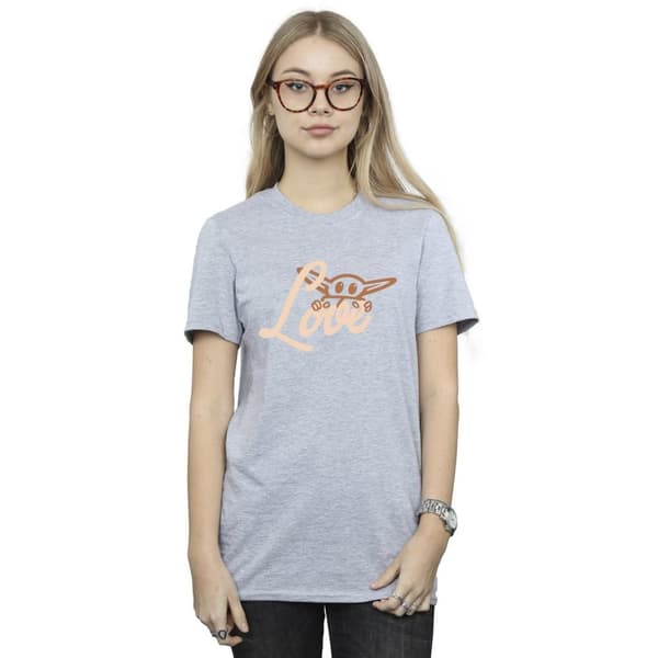 Star Wars Dam/Tjej - Grogu Love Boyfriend T-shirt i bomull
