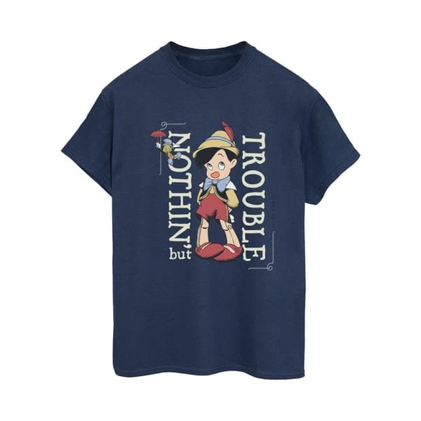 Disney Dam/Tjej Pinocchio Nothing But Trouble Boyfriend T-shirt i bomull