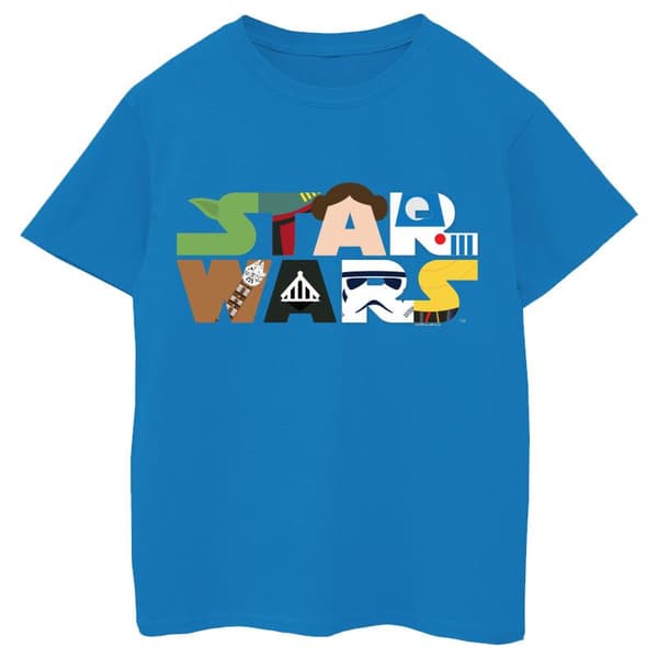 Star Wars T-shirt i bomull med karaktärslogo för flickor