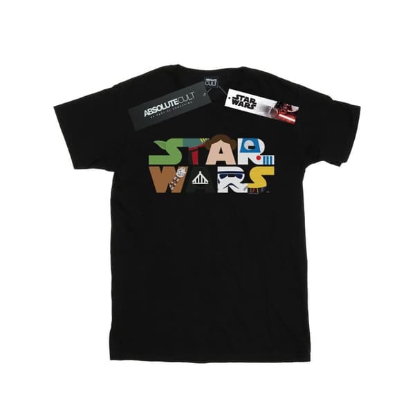 Star Wars T-shirt i bomull med karaktärslogo för flickor