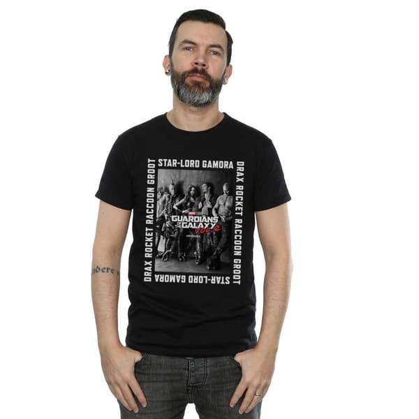 Marvel Mens Guardians Of The Galaxy Framed Poster T-Shirt