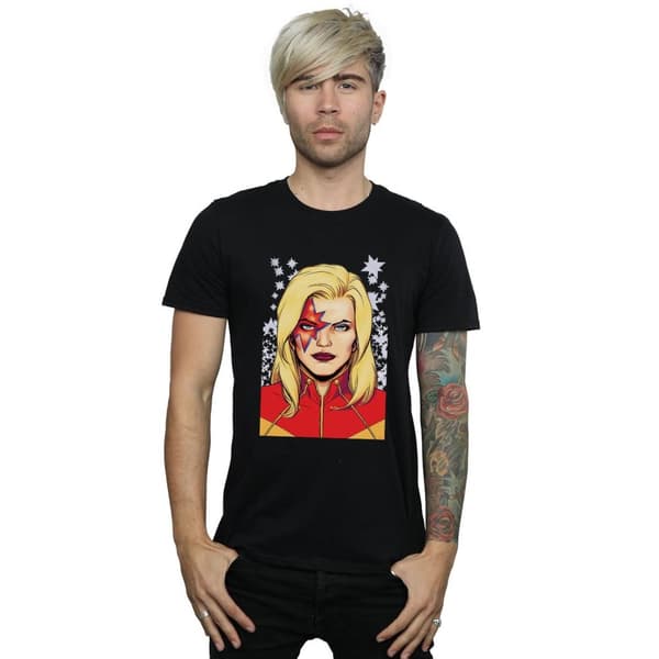 Marvel Mens Captain Marvel Glam T-Shirt