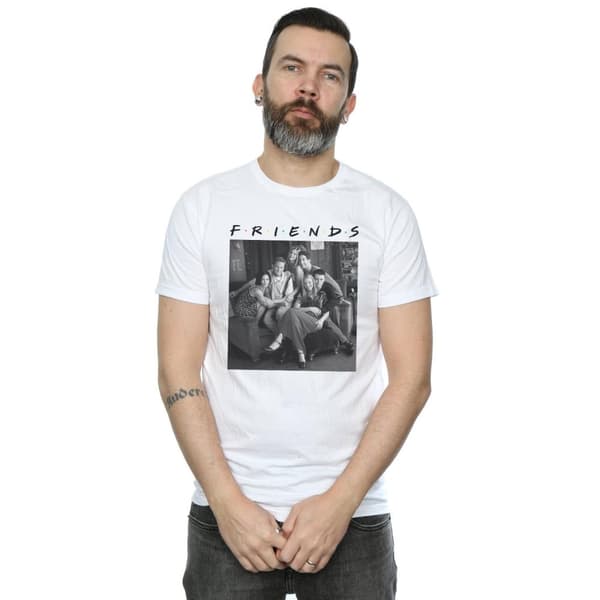 Friends Mens Black And White Photo T-Shirt