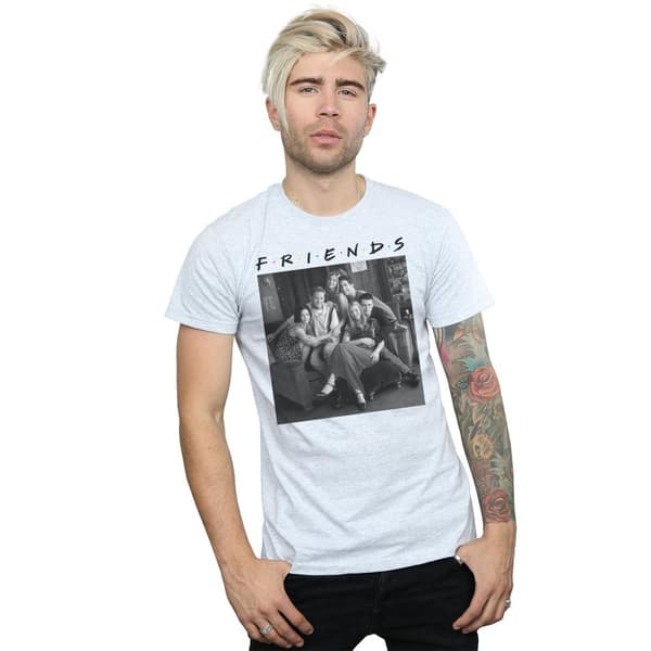 Friends Mens Black And White Photo T-Shirt