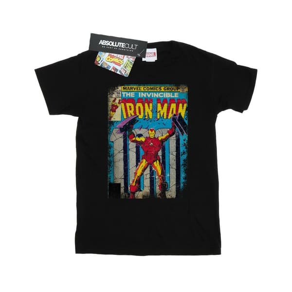 Marvel Mens Iron Man Cover T-Shirt Black S
