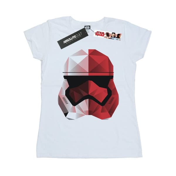 Star Wars Womens/Ladies The Last Jedi Stormtrooper Red Cubist Helmet Cotton T-Shirt