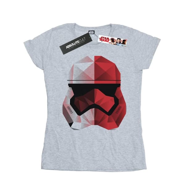 Star Wars Womens/Ladies The Last Jedi Stormtrooper Red Cubist Helmet Cotton T-Shirt