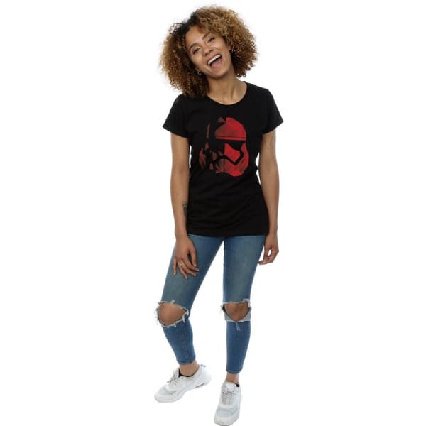 Star Wars Womens/Ladies The Last Jedi Stormtrooper Red Cubist Helmet Cotton T-Shirt