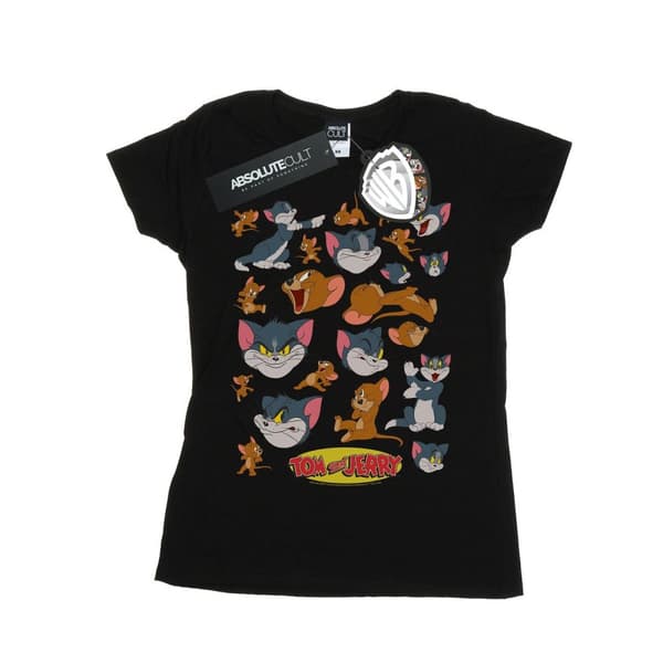 Tom And Jerry Dam/dam - T-shirt i bomull med många ansikten