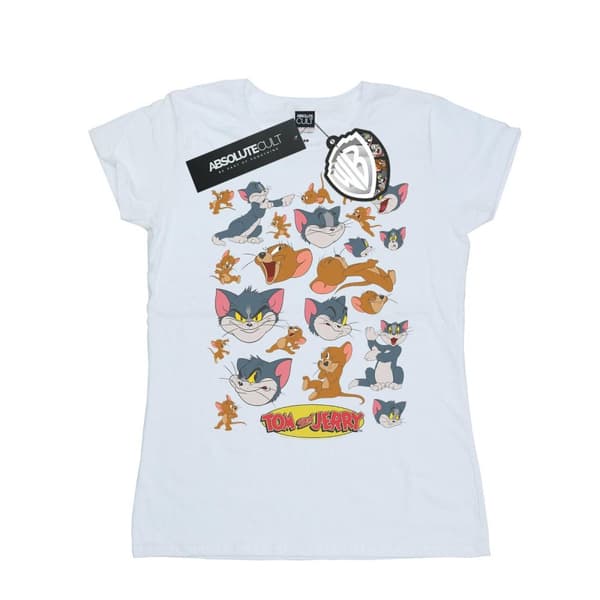 Tom And Jerry Dam/dam - T-shirt i bomull med många ansikten