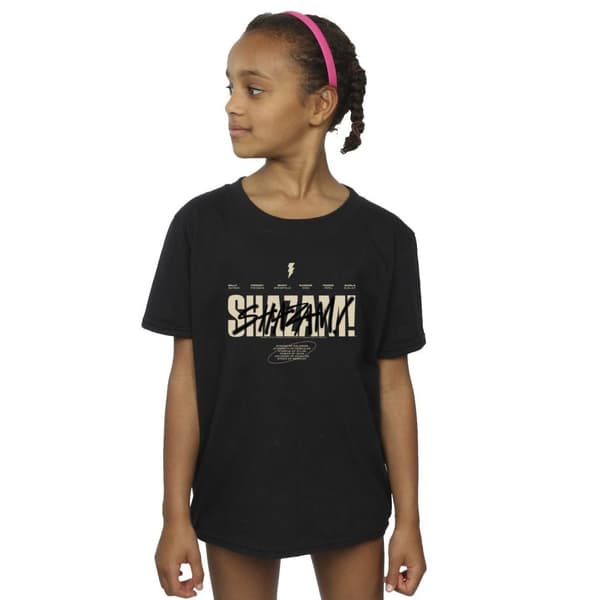 DC Comics Girls Shazam Fury Of The Gods - T-shirt i bomull med vandaliserad logotyp