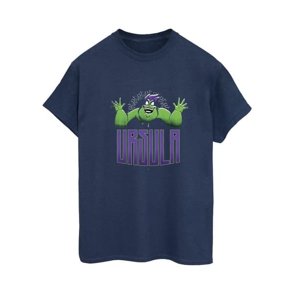 Disney Dam/Tjej Villains Ursula Grön Bomull Boyfriend T-shirt