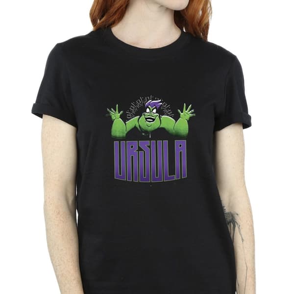 Disney Dam/Tjej Villains Ursula Grön Bomull Boyfriend T-shirt