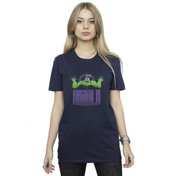 Disney Dam/Tjej Villains Ursula Grön Bomull Boyfriend T-shirt