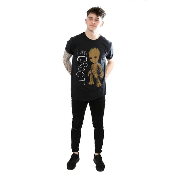 Marvel Mens Guardians Of The Galaxy I Am Groot Scribbles T-Shirt