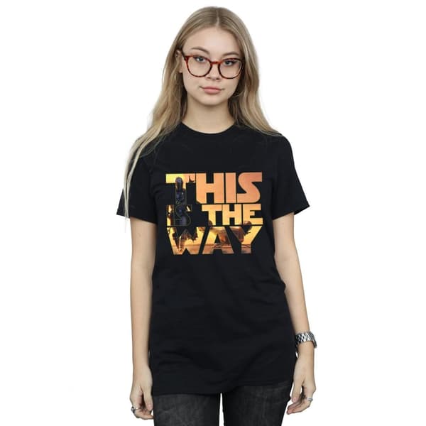 Star Wars Womens/Ladies The Mandalorian The Way Poster Text Cotton Boyfriend T-Shirt