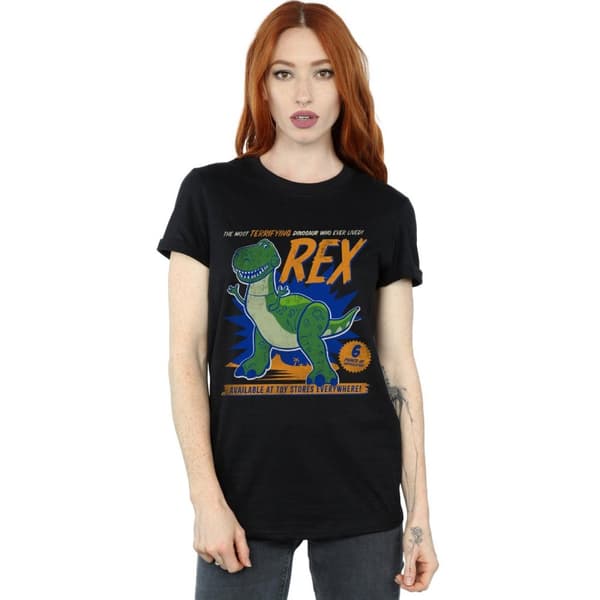 Disney Dam/Tjej Toy Story 4 Rex Skräckinjagande Dinosaurie Bomull Boyfriend T-shirt