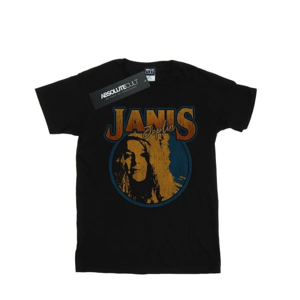 Janis Joplin T-shirt i bomull med cirkel för flickor