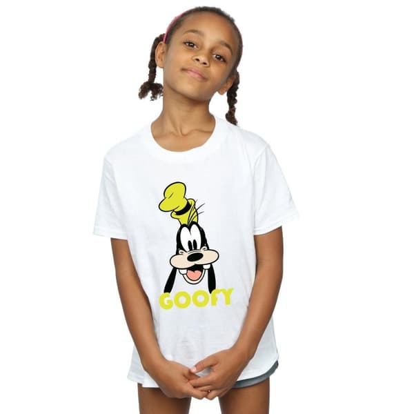 Disney T-shirt i bomull med Goofy-ansikte för flickor