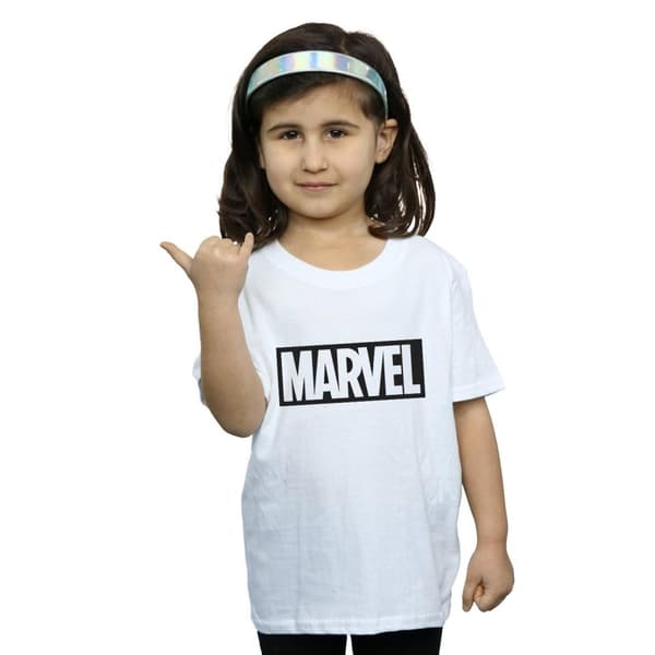 Marvel Girls Logo Outline Cotton T-Shirt